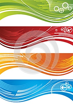 Set of colourful technical banners