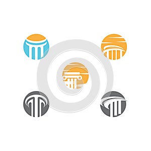 Set Column Logo Template vector