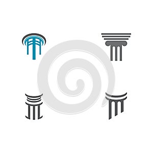 Set Column Logo Template vector