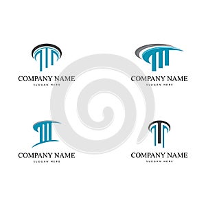 Set Column Logo Template vector