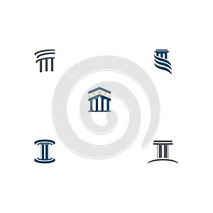 Set Column Logo Template vector