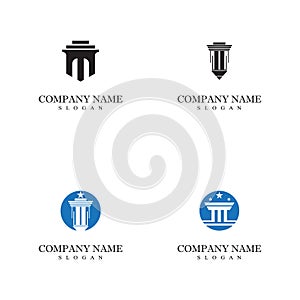 Set Column Logo Template vector