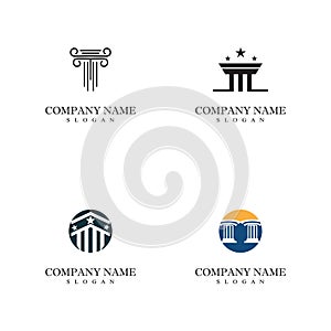 Set Column Logo Template vector