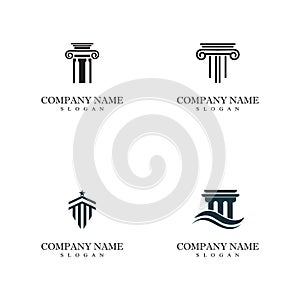 Set Column Logo Template vector