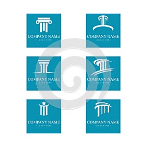Set Column Logo Template vector