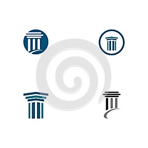 Set Column Logo Template vector symbol