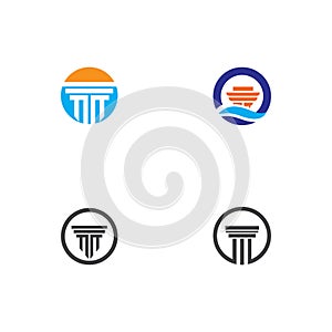 Set Column Logo Template vector symbol