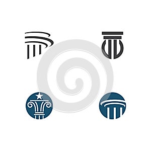 Set Column Logo Template vector symbol