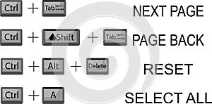 Set of combination button keyboard