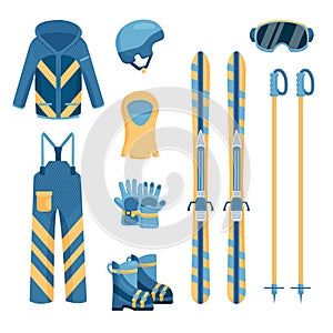 A set of comfortable and warm skiing outfit