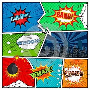 Set of comic book design elements