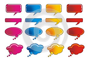 Set comic bubble speech