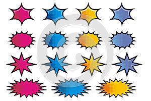 Set comic bubble speech