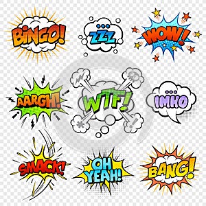 Set of comic bubble speech