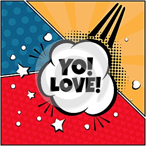 Set of comic bubbles and elements in pop ,with halftone shado