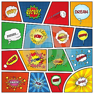 Set of comic sound effects