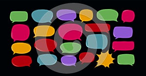 Set of comic speech bubbles. Cartoon vector illustration