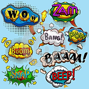 Set of comic speech bubbles. Vector