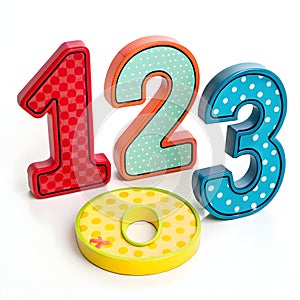 Comic style numbers isolated on white background