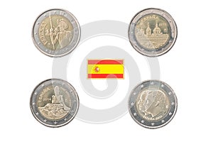 Set of Commemorative 2 euro coins of Spain