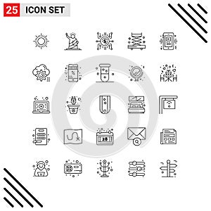 Set of 25 Commercial Lines pack for smart, tools, crowdfund, industry, funding photo