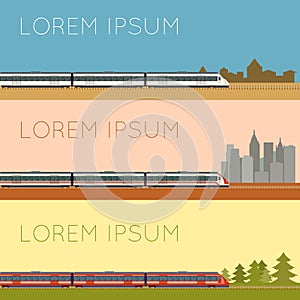 Set of commuter train banners