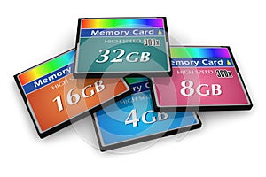 Set of CompactFlash memory cards