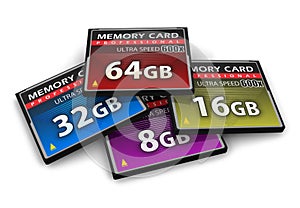 Set of CompactFlash memory cards