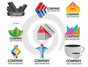 Set of company name logo vector