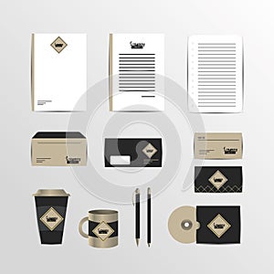 Set company stationary template with business documents