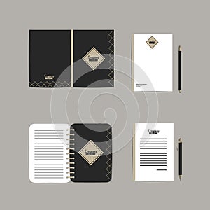 Set company stationary template with business documents