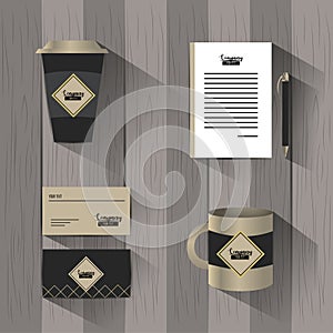 Set company stationary template with business documents