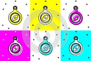 Set Compass icon isolated on color background. Windrose navigation symbol. Wind rose sign. Vector