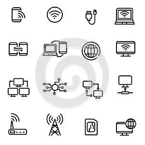 Set of computer and internet network icons