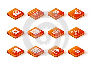 Set Computer monitor, Neural network, Processor CPU, Web developer programming code, Network cloud connection, Mobile
