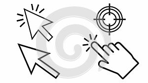 A set of computer mouse cursor icons for UI and web design, vector design Generative AI