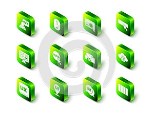Set Computer mouse, UI or UX design, Cloud computing lock, Color palette guide, Monitor, mobile, tablet, and icon