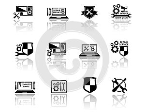 Set of computer service icons