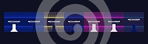 Set of Concept of Future digital technology metaverse