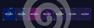 Set of Concept of Future digital technology metaverse