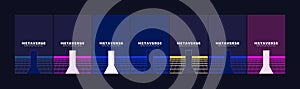 set of Concept of Future digital technology metaverse