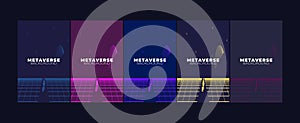 set of Concept of Future digital technology metaverse