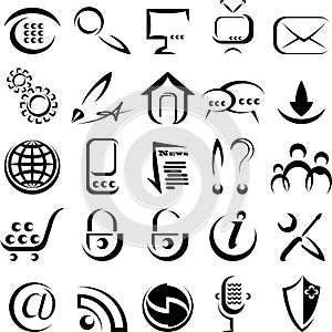 Set of conceptual web icons.