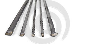 Set of concrete drills on a white background