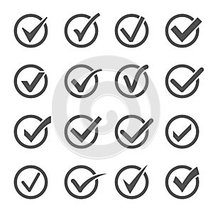 Set of confirm icons in vector. photo