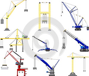 Set of Construction crane