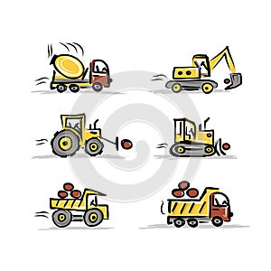 Set of construction equipment for your design