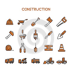 Set of construction icons. Vector illustration decorative design