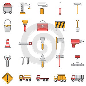 Set of construction icons. Vector illustration decorative design