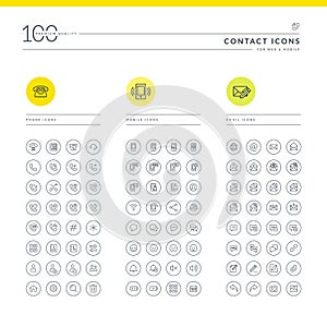 Set of contact icons